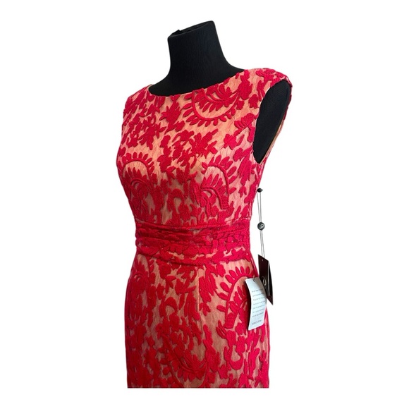 Adrianna Papell Red Lace Sheath Dress NWT - Picture 4 of 11